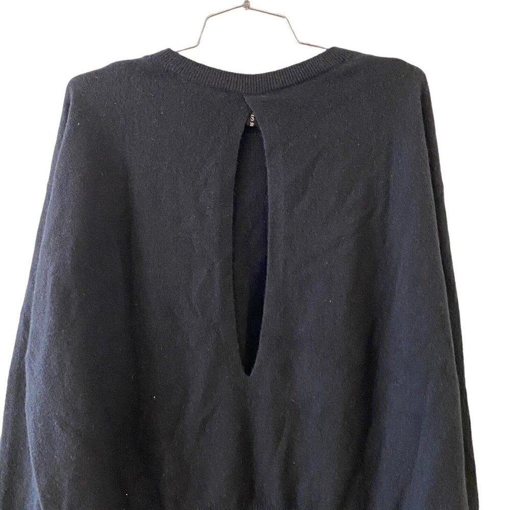 Vince Cashmere Split Back Pullover Sweater in Black Women’s Size Large - Picture 6 of 9